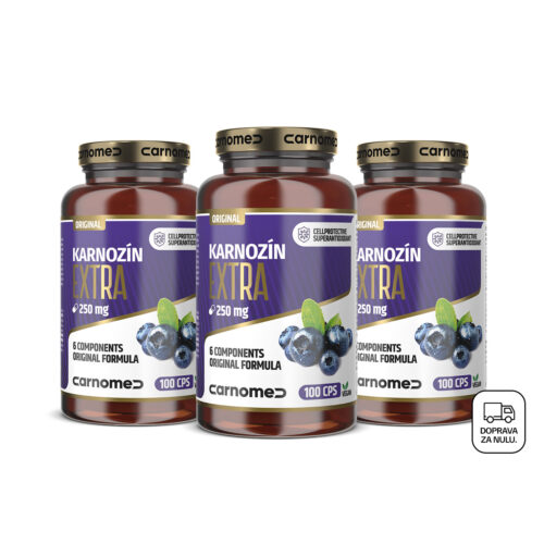 3 balení Karnozin EXTRA Pure&Strong 250 mg 100 cps
