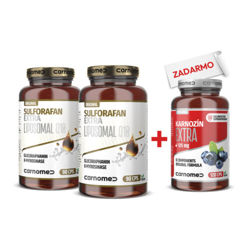 2x Sulforafan EXTRA Liposomal Q10 90cps + Karnozín EXTRA 120cps ZDARMA
