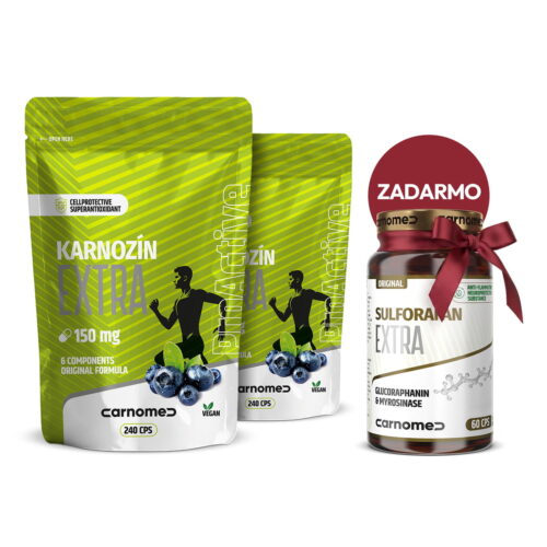 2x Karnozín EXTRA ECOPACK 150mg 240 cps + Sulforafan EXTRA 60 cps ZDARMA